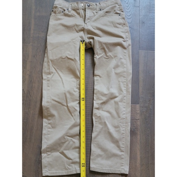 Levi's Boys 505 Regular Fit Khaki Pants Adjustable Waist Size 14 Reg - Picture 1 of 7